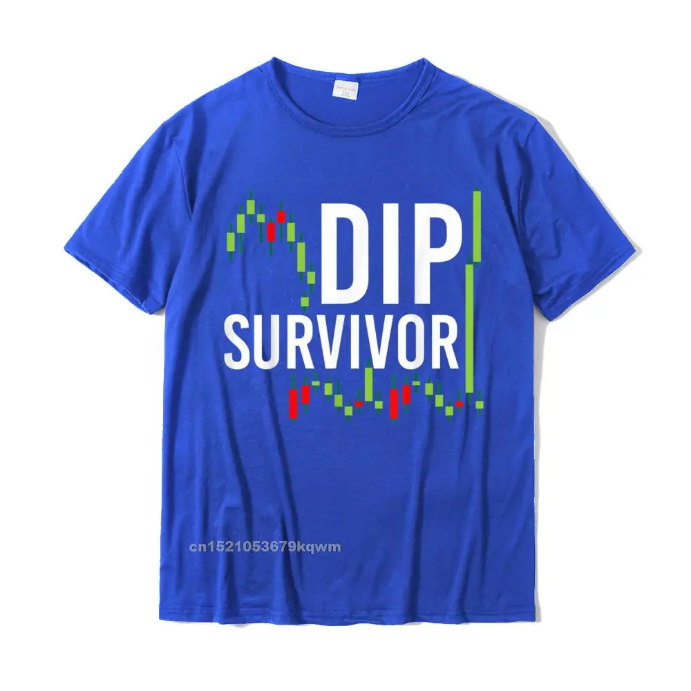 Tees Tee-Shirt Gift April FOOL DAY Short Sleeve 100% Cotton Fabric O Neck Adult Tshirts Simple Style 2021 New Fashion Funny Day Trader Gifts Day Trading - Dip Survivor T-Shirt__4319 blue