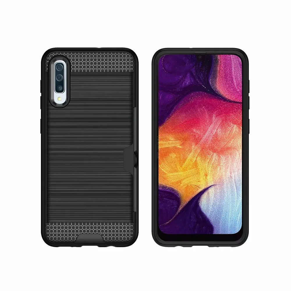 Для samsung Galaxy S10E S8 S9 S10 Plus S6 S7 Edge Гибридный держатель для карт задняя крышка чехол для Note 8 9 10 Pro кошелек мобильный корпус - Цвет: black