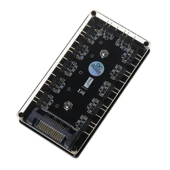 

12 Way 5V RGB LED Splitter HUB with PMMA Case and Magnetic Standoff SATA 15-Pin Power Supply for ASUS/MSI 5V 3Pin LED Controller