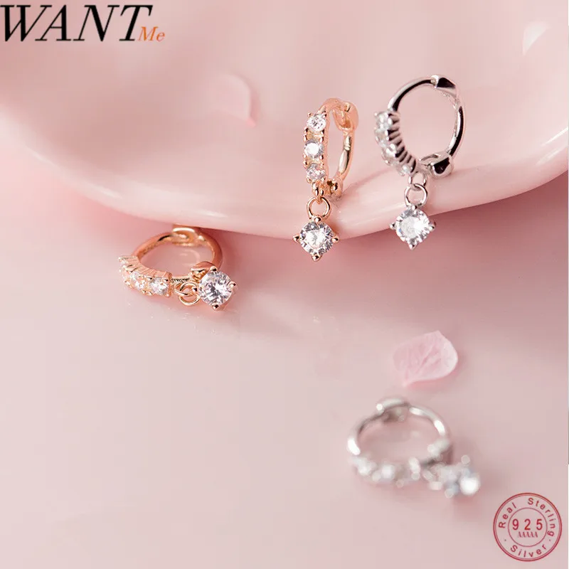 Женские серьги гвоздики WANTME готические висячие с кубическим цирконием из