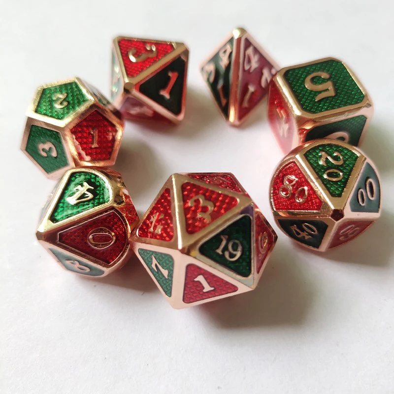 Polyhedral металлическая фотография цинковый сплав с эмалью твердый металл игра DND
