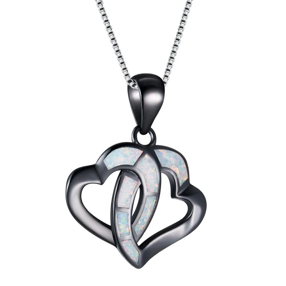 

Romantic Fashion Jewelry Infinite Love Double Heart Pendant Necklace Female Wedding Necklace Valentine''s Day Gift