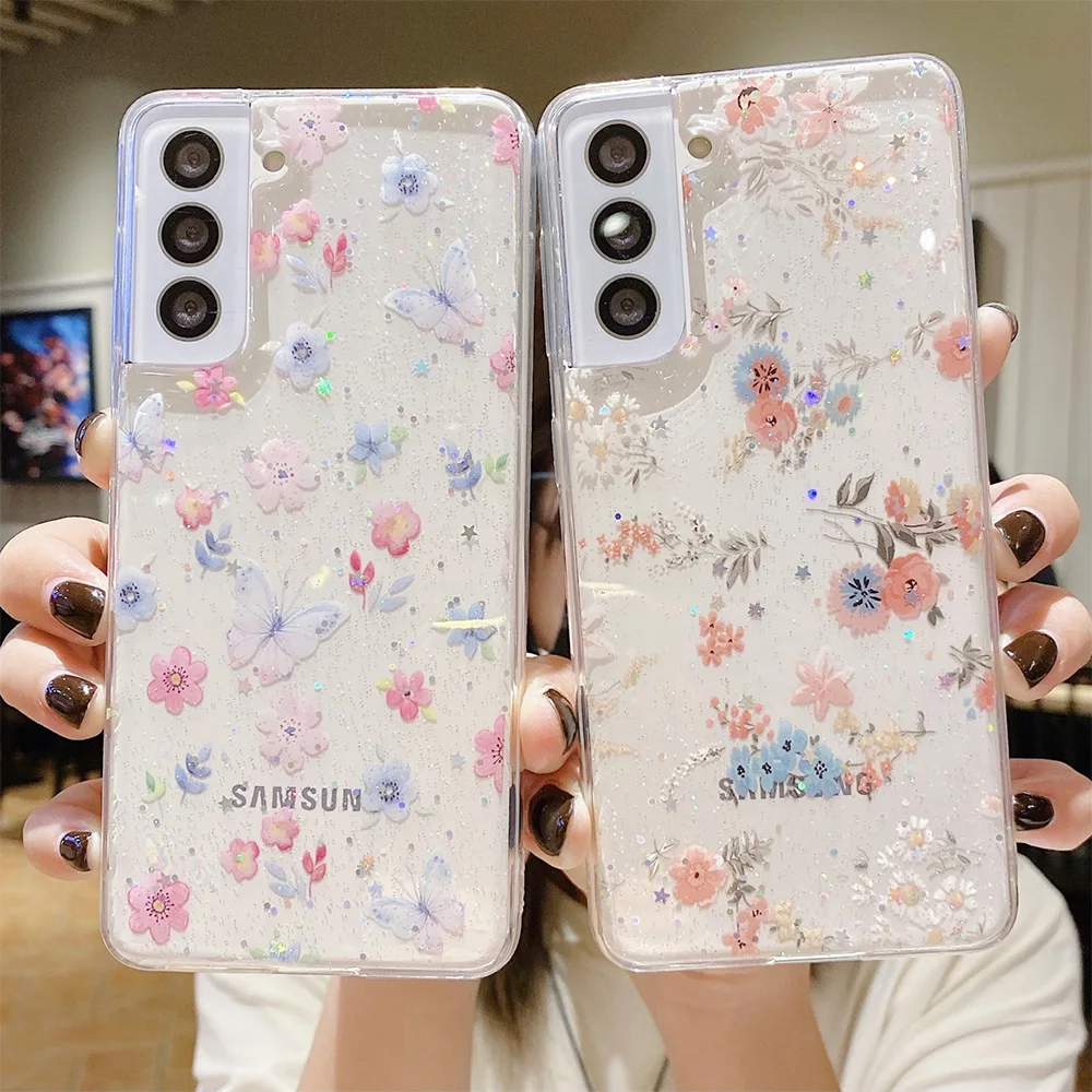 Luxury Glitter Leopard Phone Case for Samsung Galaxy S21 FE 5G S23 S22  Ultra S20 Plus S10 A73 A22 A32 4G A52s A53 A14 Back Cover - AliExpress