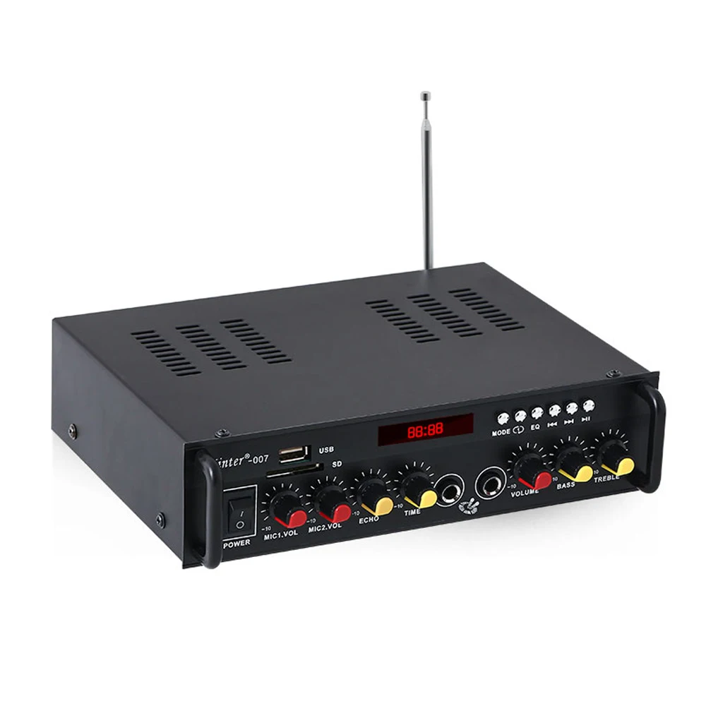 Kinter-007 стерео аудио усилитель мощности BT цифровой аудиоприемник слот USB SD MP3 плеер FM радиомикрофон вход для автомобиля домашнего использования