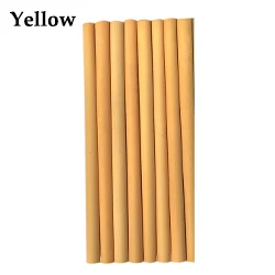 Yellow 12 шт бамбуковые соломинки бар многоразовые Коктейльные Свадебные украшения и аксессуары многоразовая эко-удобная щетка - Цвет: Yellow