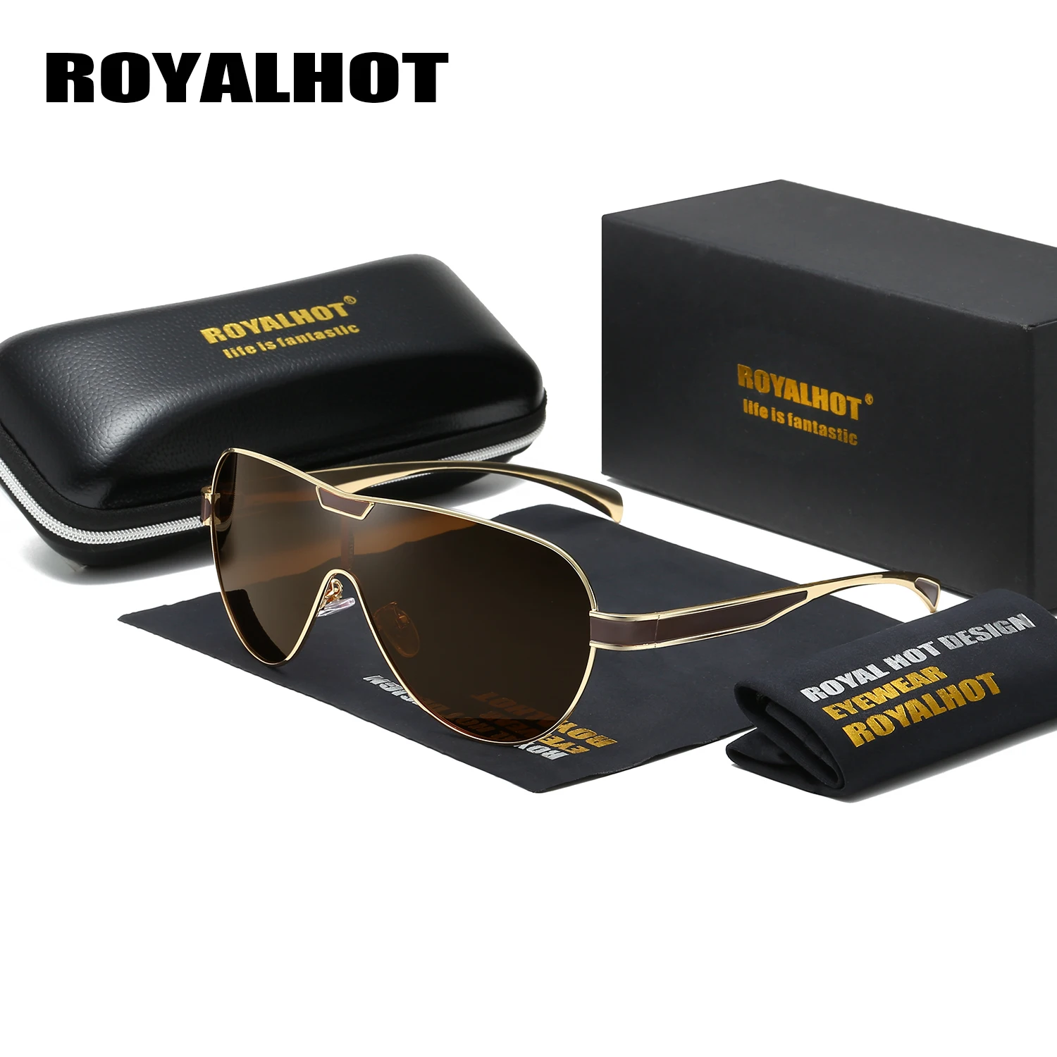 Солнцезащитные очки RoyalHot мужские и женские поляризационные без оправы для