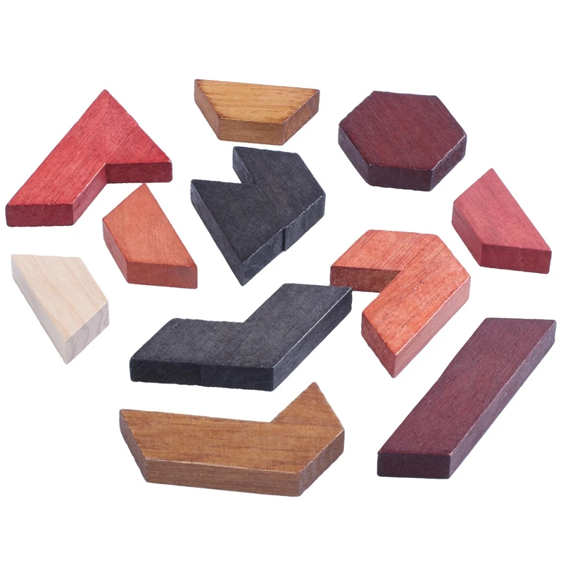 Child Intelligence Jigsaw Toy Wisdom Wooden Tangram Puzzle Brain Teaser for Kids