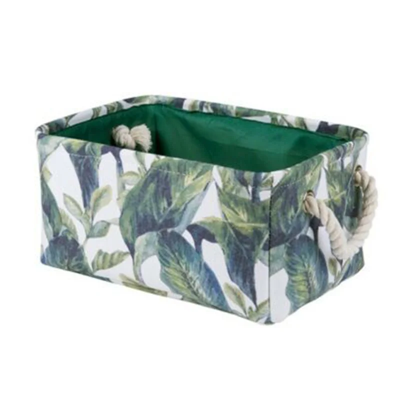 Складная корзина для хранения в скандинавском стиле, органайзер для хранения листьев цветов, корзина для одежды, сумка для белья, органайзер для игрушек, домашний декор - Цвет: Зеленый