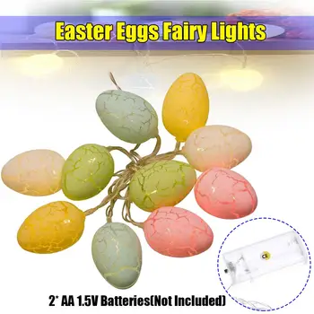 

10pcs LED Easter Eggs Fairy Lights String 1.5m Warm White Light Color Holidays Party Lights Decor DC 3V Multi-Color Plastic