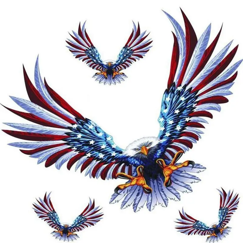 1 Set/4Pcs Car Decal Flying Hawk Auto Truck Hood Side Eagle USA Flag Sticker | Автомобили и мотоциклы
