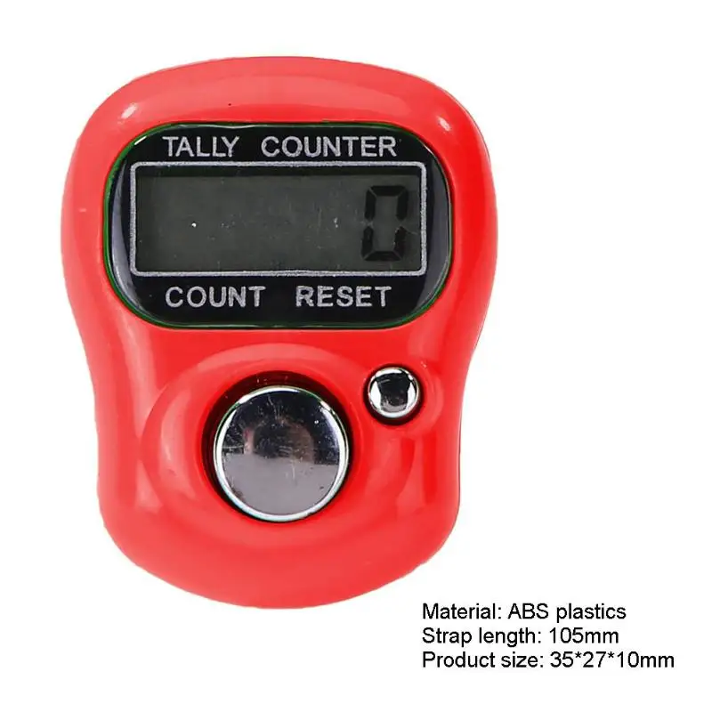 Красный 0-99999 счетчик lcd электронный цифровой Tally электрик использовать точный для шитья Вязание инструмент для плетения AG3 кнопка батареи - Цвет: Красный