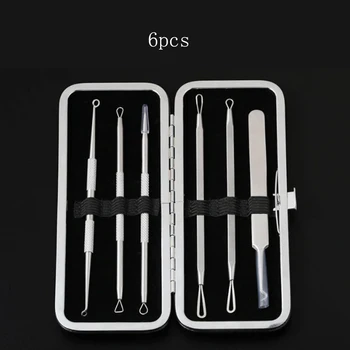 

4pcs/ 6pcs/set Blackhead Comedone Acne Pimple Blackhead Remover Tool Spoon for Face Skin Care Tool Needles Facial Pore Cleaner