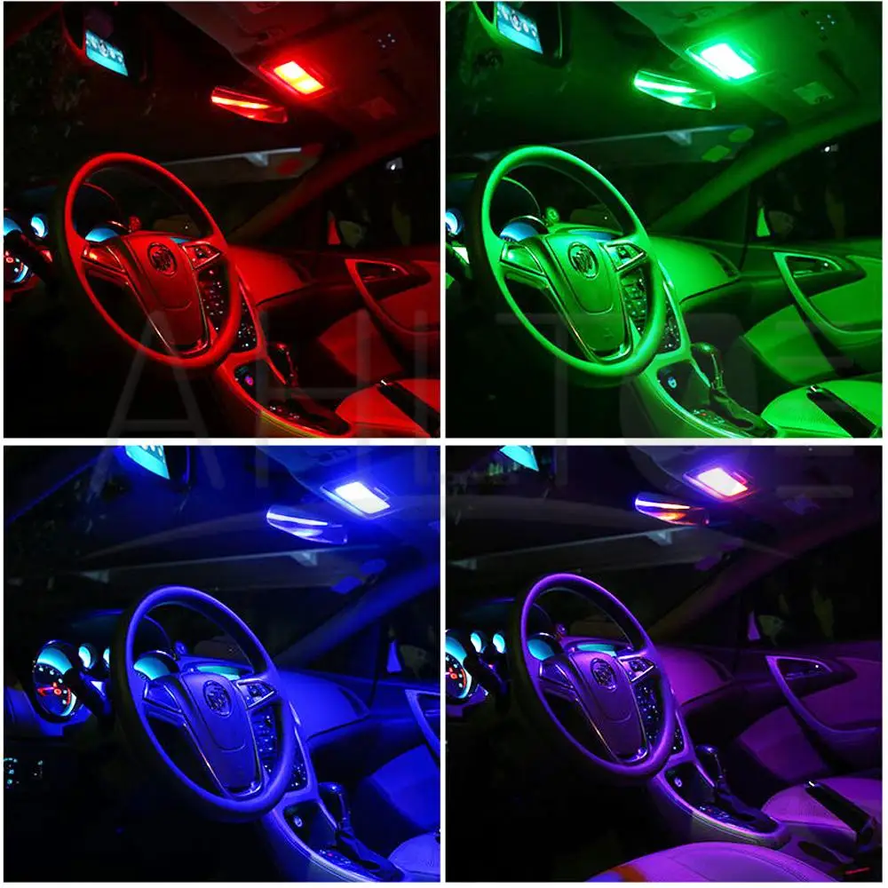 2X T10 5050 12SMD 15SMD 24SMD 36SMD дистанционного Управление RGB автомобиль панель светодиодов