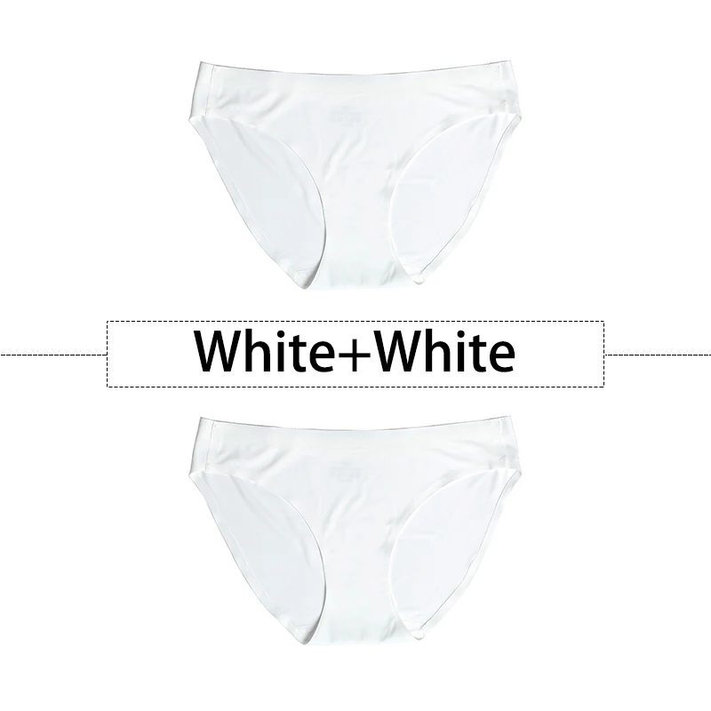 2 шт./партия, открытый Шелковый бесшовный трусики для женщин, нижнее белье сексуальные плавки, цельное нижнее белье с открытой спиной и низкой посадкой, женское XS-L, большие размеры США - Цвет: White-White