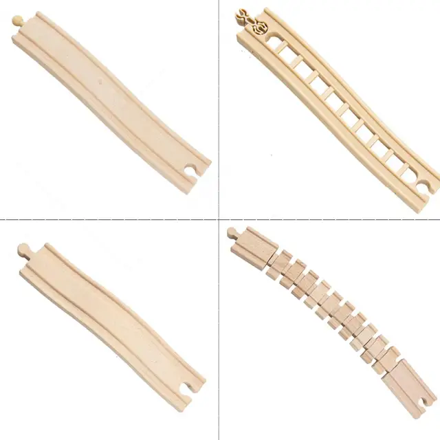 34 Models Wooden Track Parts Beech Wooden Railway Train Track TOY Accessories Fit for All Common Wooden Tracks 3