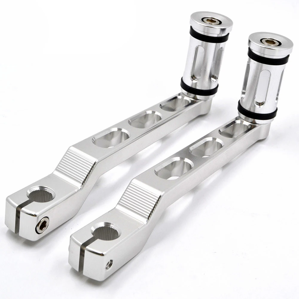 

1 Set Chrome Edge Cut Heel Toe Shift Lever W/ Shifter Peg For Harley Touring