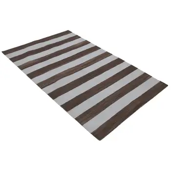

107x166 Cm Brown Handmade Dhurrie Rug-3x5 Ft