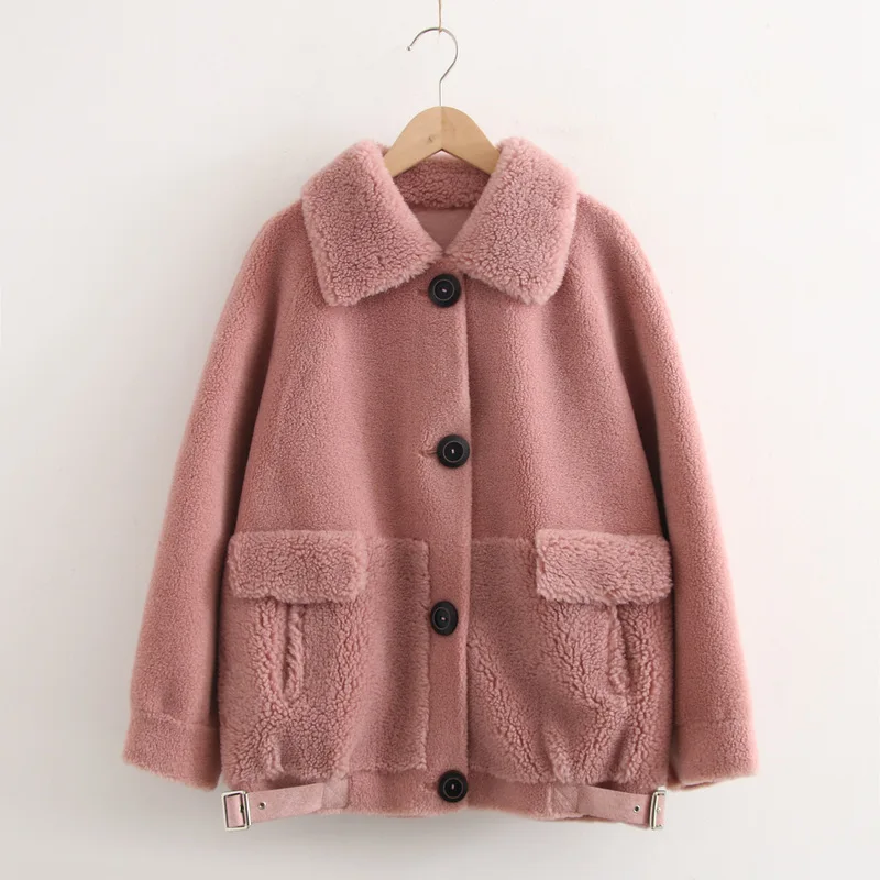 

Lambs Wool Coat Women's Autumn And Winter Korean-style Loose-Fit Furry Tops Graceful Fur Berber Fleece S28957