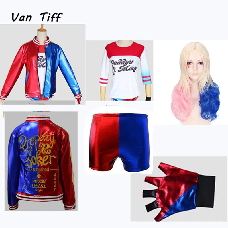Отряд Самоубийц Харли Квинн косплей костюм куртка Футболка короткое пальто