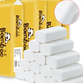 

10Pcs Coreless Toilet Roll Paper Household Thickened 4-Layer Bath Tissue Napkin X7YB