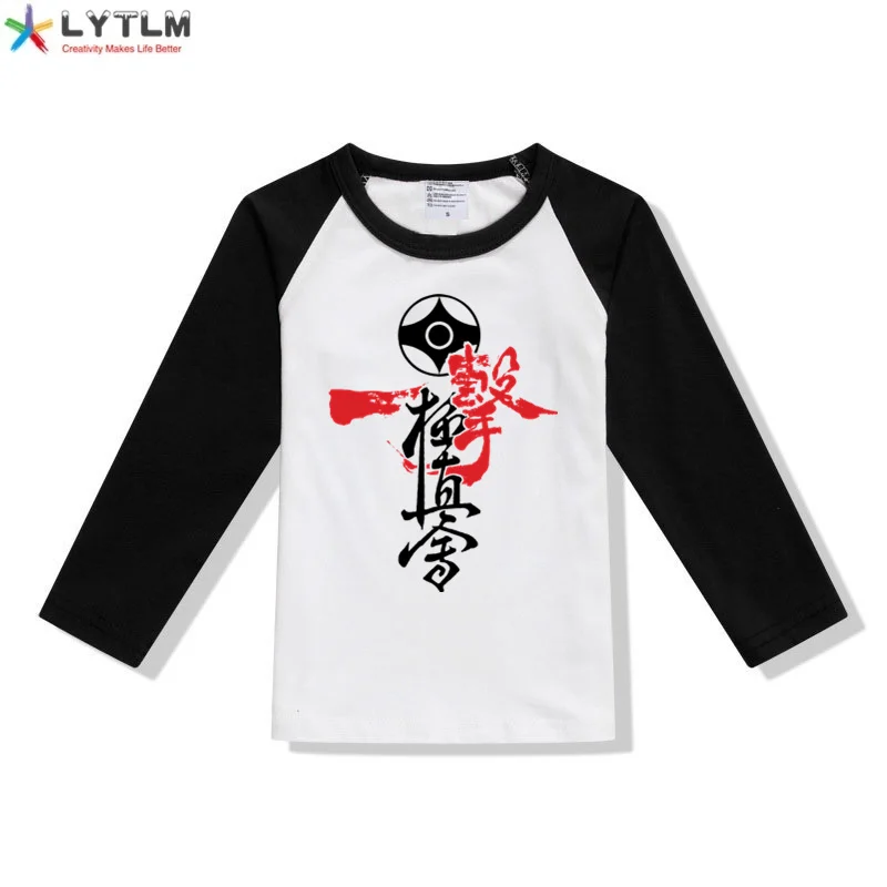 LYTLM, каратэ, кёкушин, Детская футболка с длинным рукавом, спортивная одежда для девочек, футболка Enfant Garcon XXX, Детские футболки для маленьких мальчиков - Цвет: CX Raglan Black