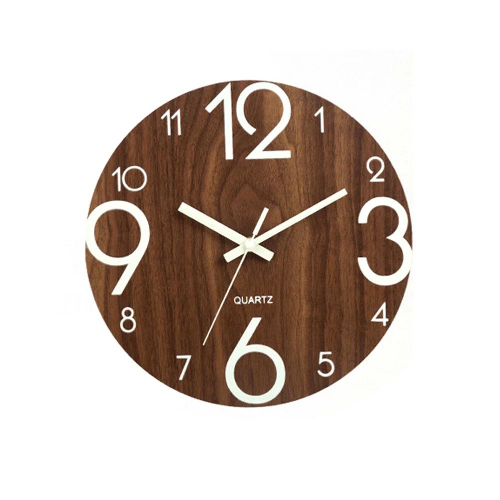 Luminous Wall Clock Quartz Battery Operated Non Ticking Night Lights Arabic Number Easy To Read Hallway Home Decor Practical |