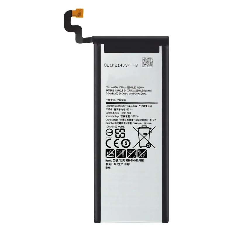 OHD Сменный аккумулятор для телефона samsung Galaxy Note 5 SM-N9208 Note5 N9208 N9200 N920t N920c натуральная EB-BN920ABE 3000 мАч