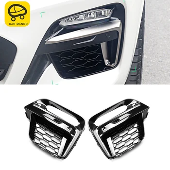 

CARMANGO for BMW X3 G01 X4 G02 2017-2020 Car Front Grille Grill Net Sheet Fog Light Cover Protector Frame Decorations Parts