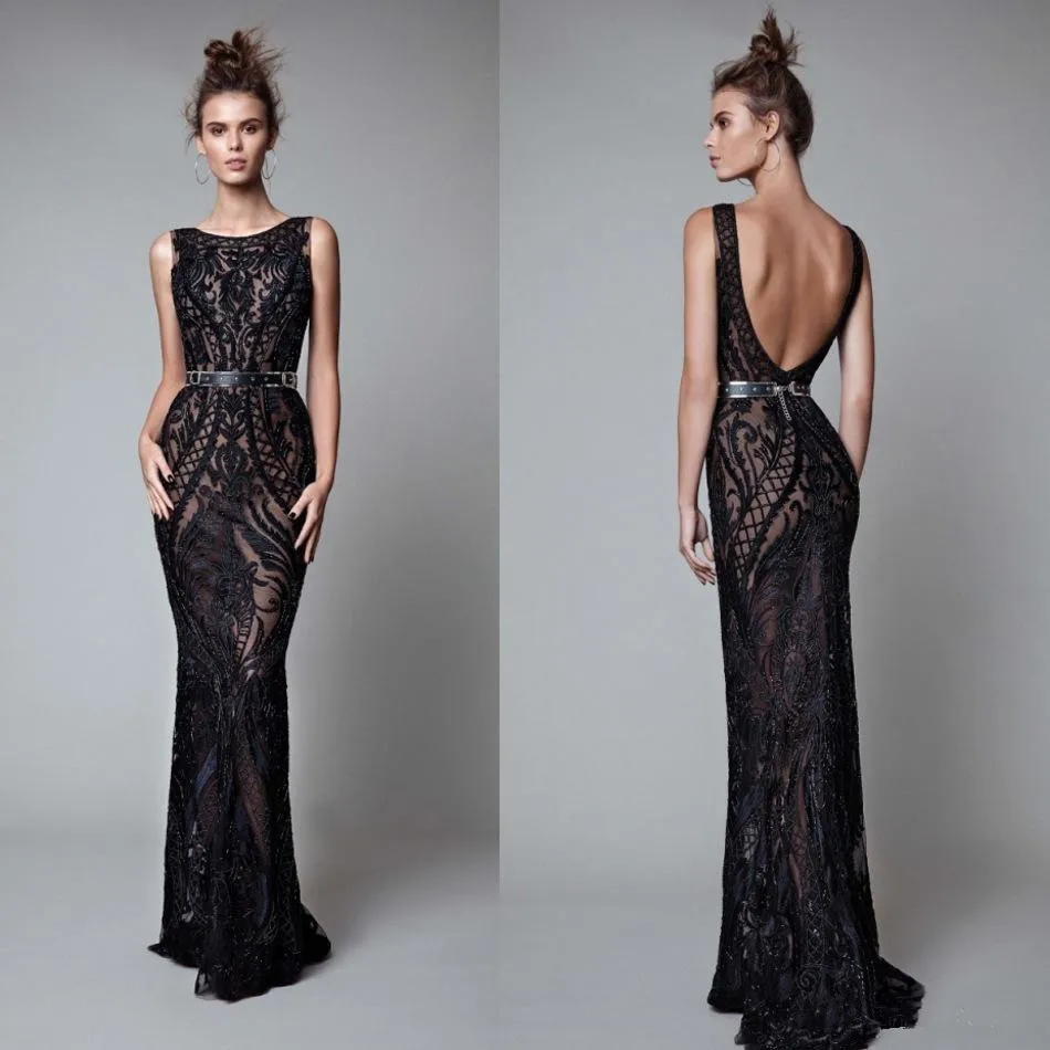 Beading Backless Evening Dresses Black Full Lace Mermaid Prom Gowns Floor Length Formal Dress Custom Made | Свадьбы и торжества