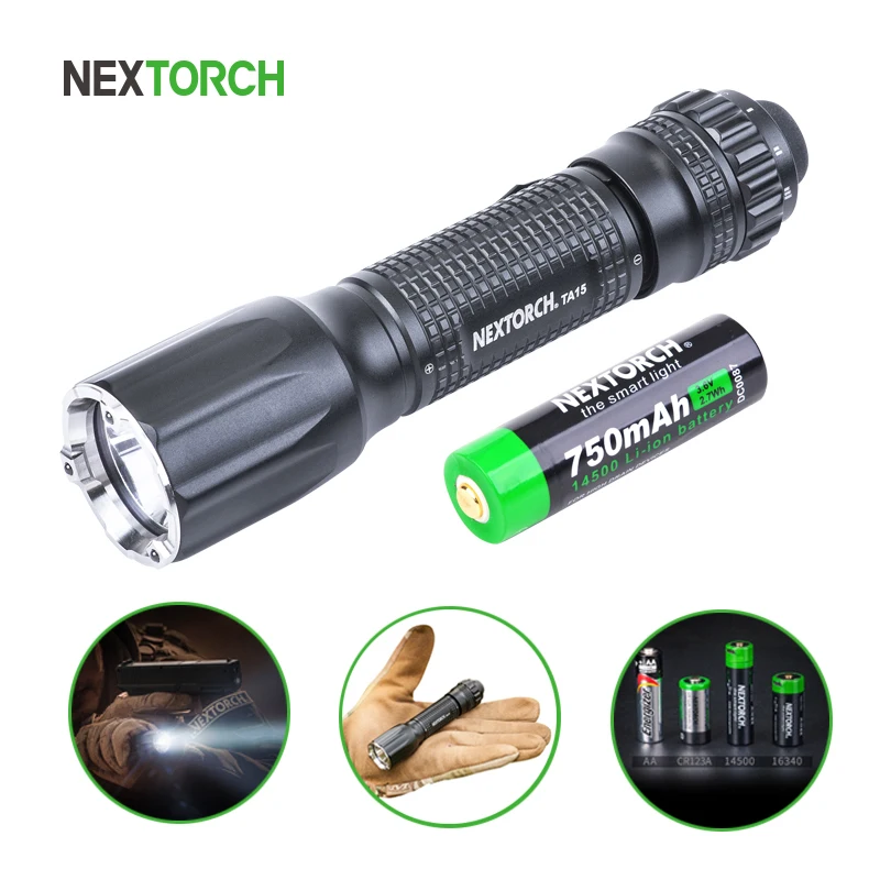 NEXOTRCH USB светодиодный тактический фонарь для самозащиты 600 люмен