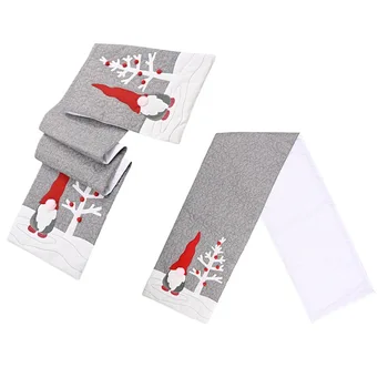 

1pc Christmas Table Banner Table Runner No Face Doll Pattern Table Cloth Dinning Table Decorations for Restaurant Hotel Home (Gr