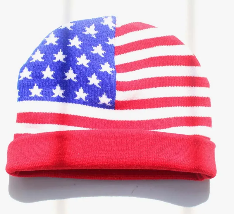 Мужские и женские вязаные зимние шапочки с флагом США, кепка для скейтборда