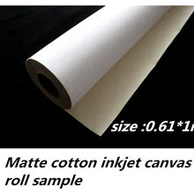 2"* 1 м струйные холсты из чистого хлопка образец рулон с желтой спинкой