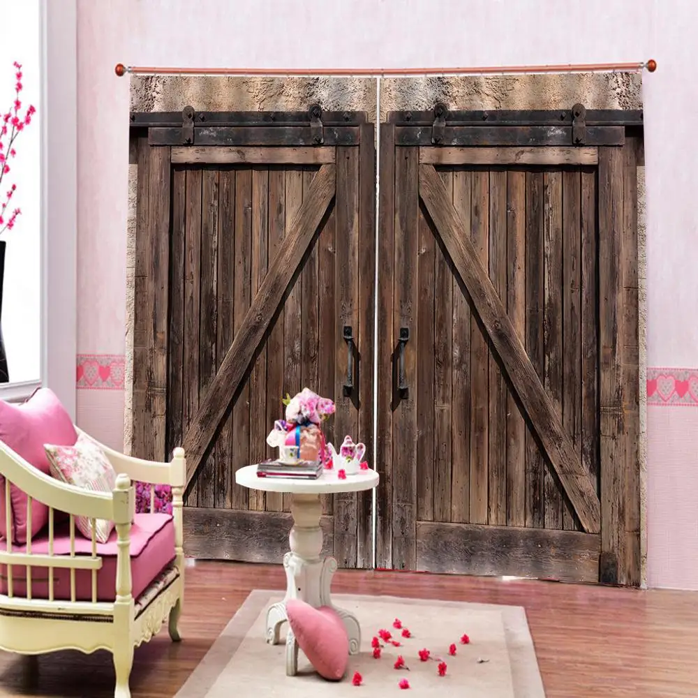 Занавеска для душа из ткани под заказ винтажная занавеска старой деревянной