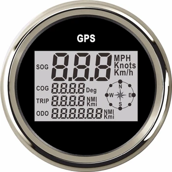 

85Mm Digital Speedometer Gauge Boat 0~999 Knots Mph Km/H Adjustable Gps Speed Gauge Fit Boat Motorcycle Car