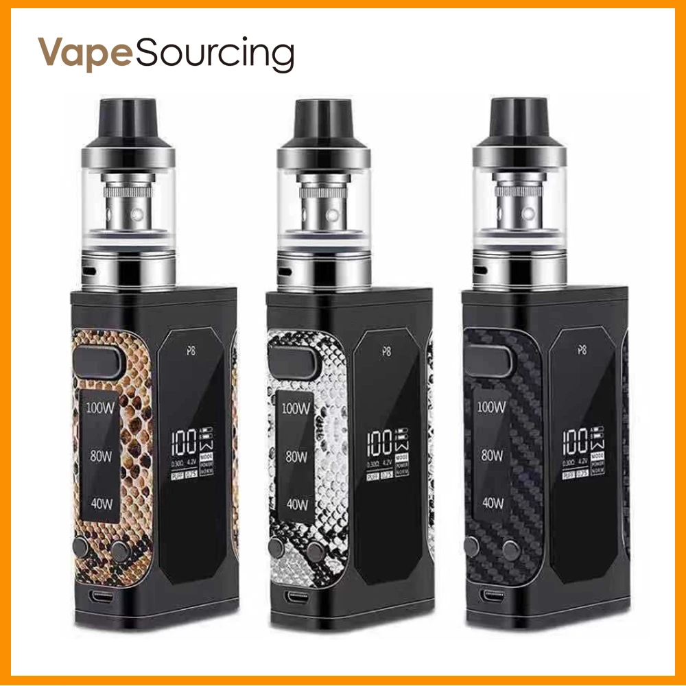 

Original 100W vaporizer kit Electronic Cigarette Built in 2200mAh Battery Huge Vapor Kit LED Screen Zinc alloy VS Cuboid Mini
