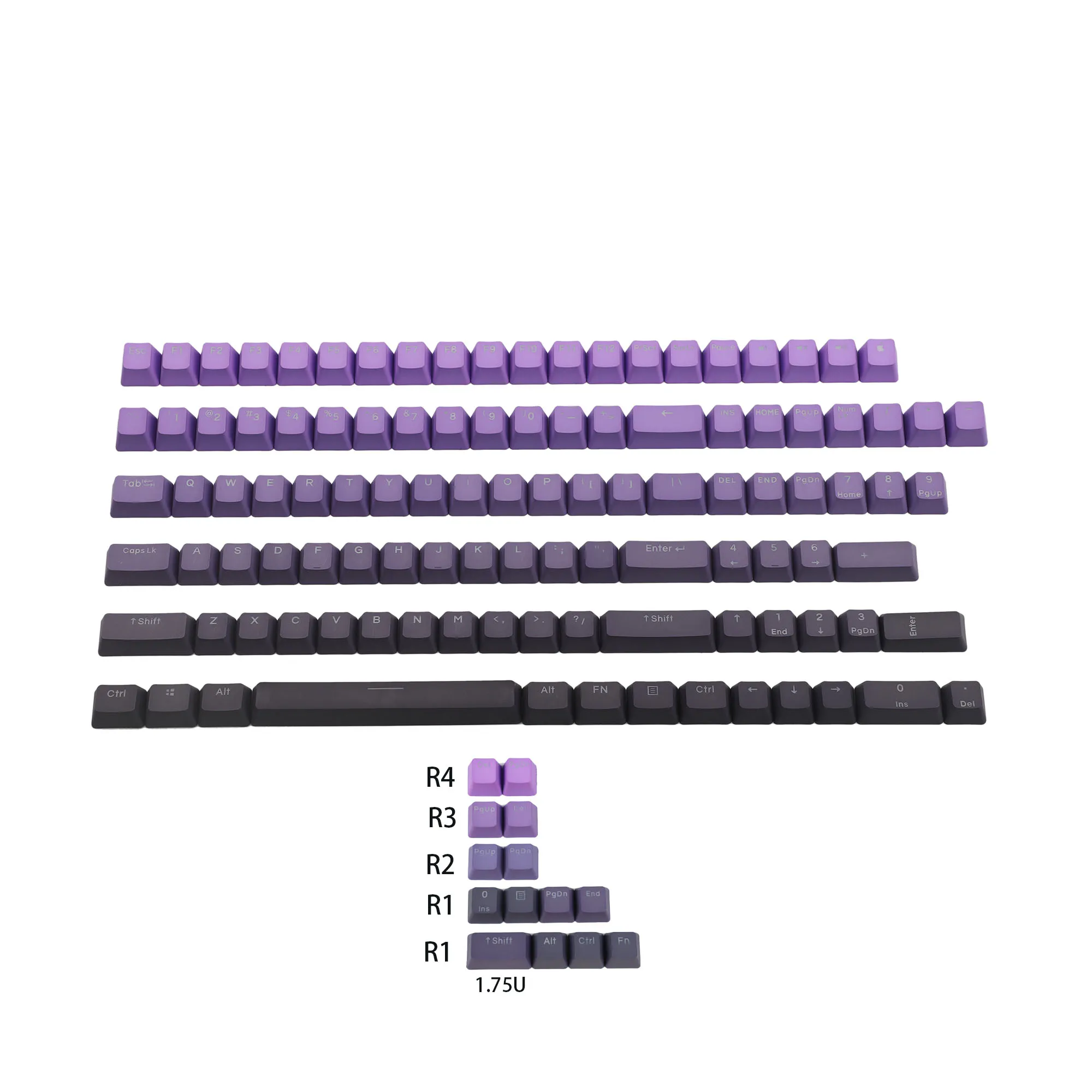Duplo Tiro Polar Backlit Keycaps Gradiente Pbt Oem Perfil Keycap para Teclado Mecânico mx 124 Ymdk 104 87 84 68 - Imagem 6