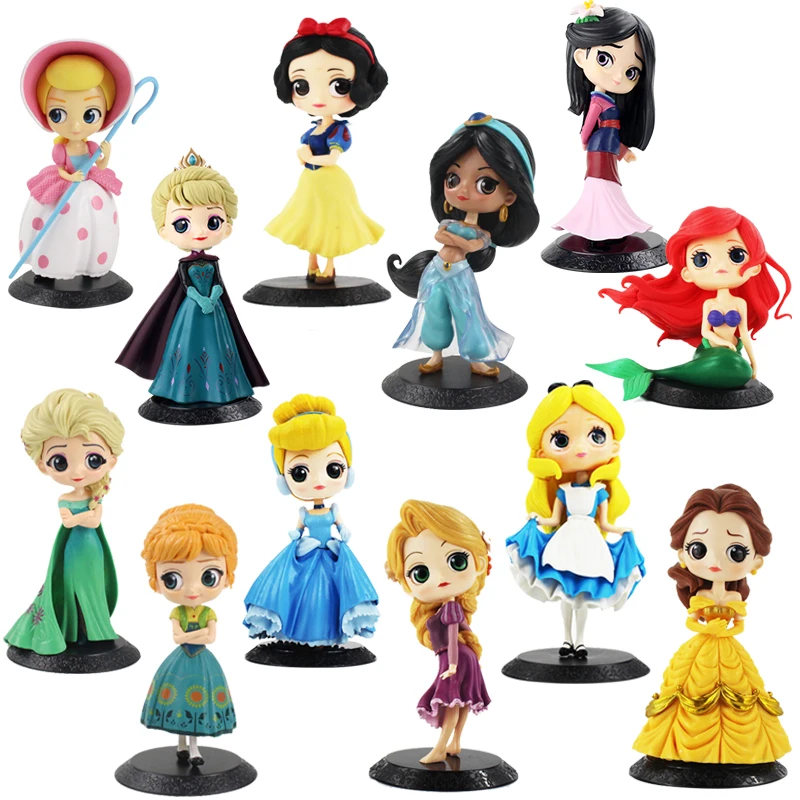 12-14 см Disney Q Posket фигурки принцесс Анна Белоснежка Алиса Эльза София Золушка