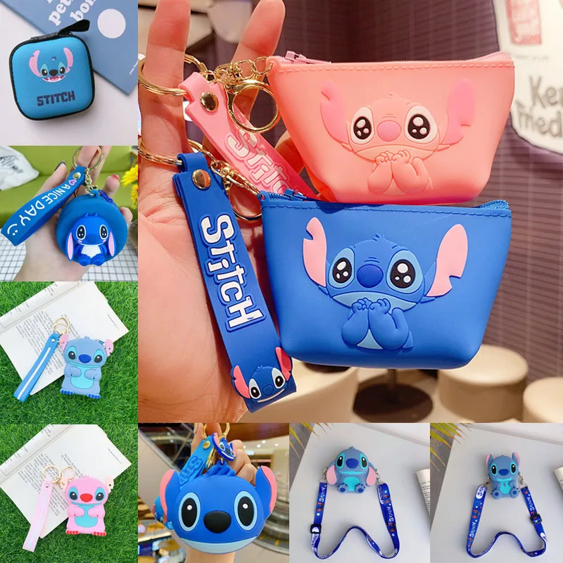 Disney Stitch Coin Purse Anime Figure Toys Cartoon Dolls Silicone Girls Storage Bag Kids Christmas Gifts | Игрушки и хобби