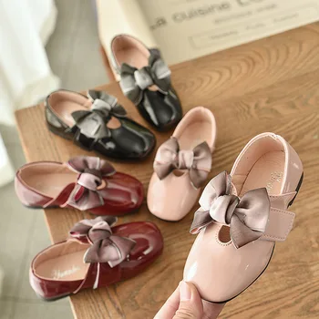 

Girls Leather Shoes Fashion Girls Soft Bottom Leather Shoes Student Bow Princess Shoes Big Girl Shoes