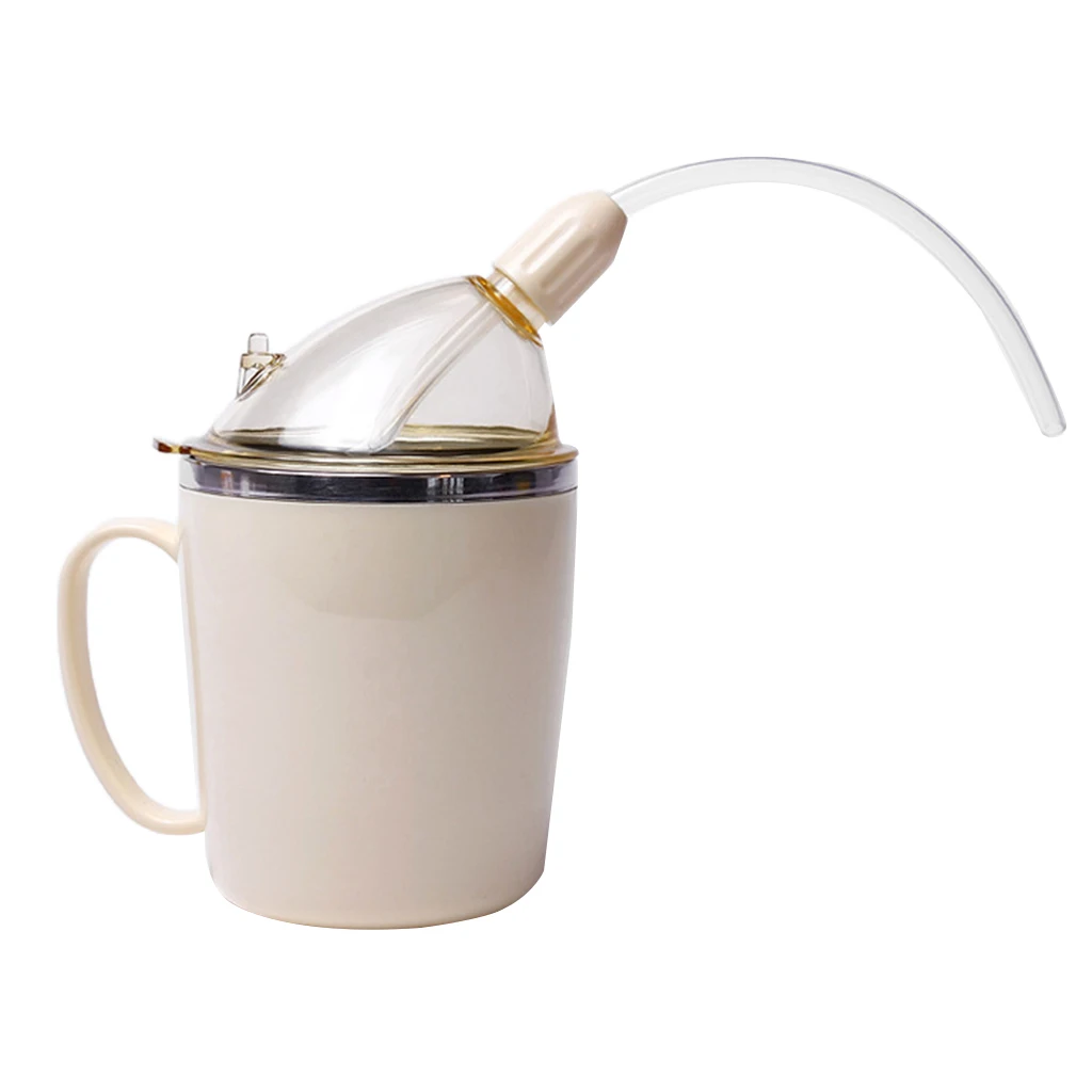 1 Piece Adult Sippy Cup with Straw for Liquid Water for Disabled Elderly with Weak Grip, Spillproof, Drinking Aids