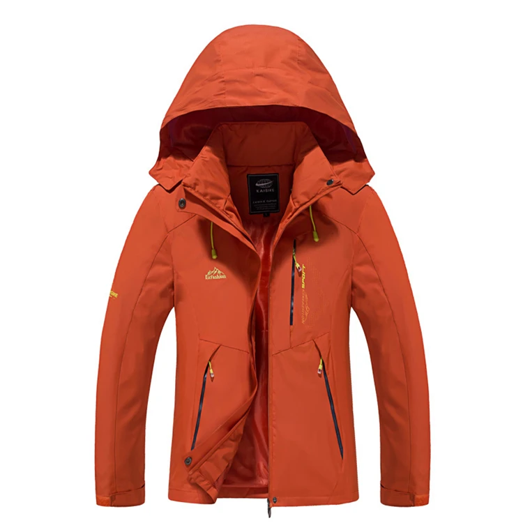 Уличная походная куртка для мужчин и женщин, Весенняя Спортивная дождевик для альпинизма, треккинга, ветровка для рыбалки, дышащие водонепроницаемые куртки - Цвет: Women  Orange