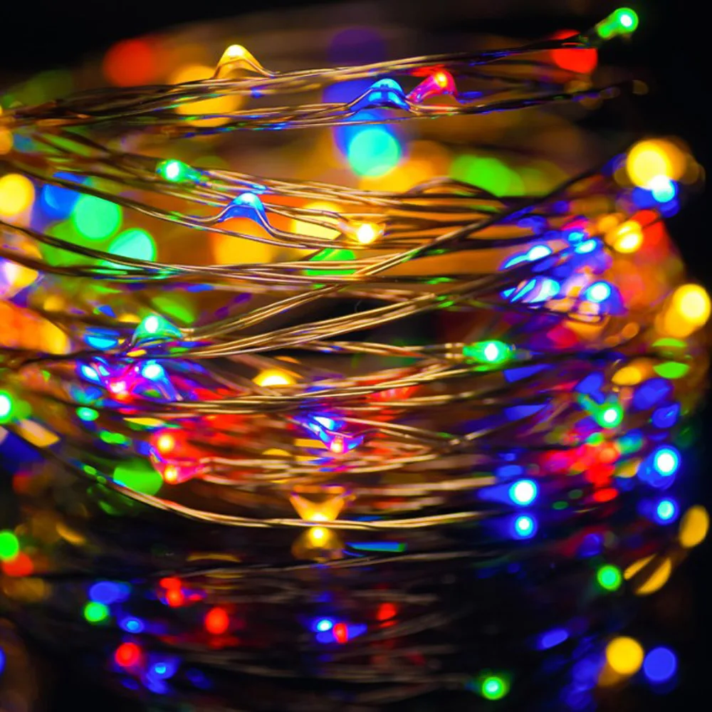 USB 10 м 100LED медная проволока гирлянда Крытый открытый декоративный Сказочный светильник