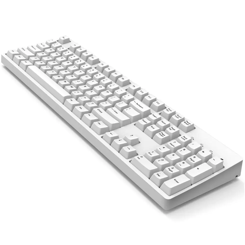 White HELLO Ganss механическая клавиатура с 104 клавишами PBT keycap Cherry MX Switch коричневая синяя красная полноразмерная игровая клавиатура без подсветки для офиса - Цвет: White