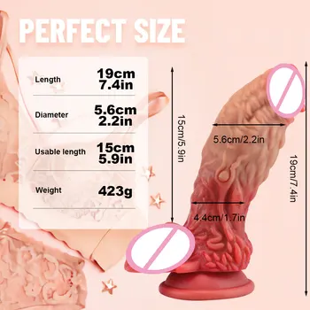 Realistic Monster Dildo Soft Liquid Silicone Huge Dinosaur Scales Penis With Suction Cup Sex Toys For Woman Female Masturbation 4