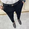 Spring 2025 Men Pants Korean Slim Fit Men Casual Ankle Length Pants Streetwear Men High Quality Black Gray Dress Suit Pant Man 3