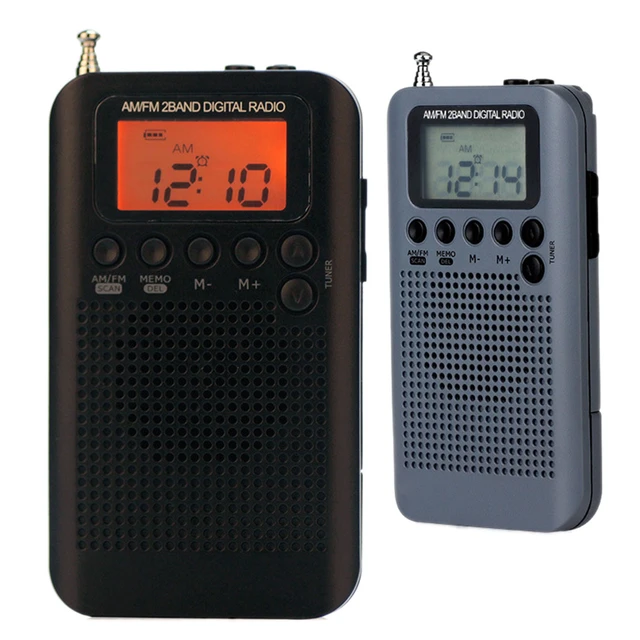 Portable AM FM digital radio Pocket Mini Digital Tuning Radio Receiver LCD  Display Screen Radio Stations