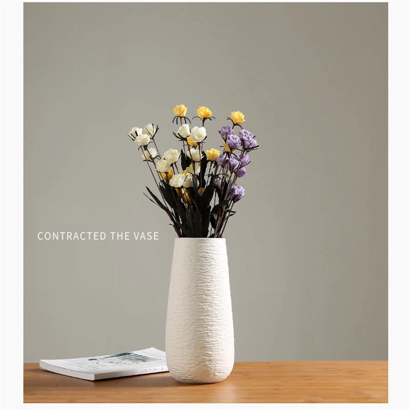 Новая современная белая ваза керамическая ваза аксессуары для украшения дома сухой цветок Современная Минималистичная литературная ваза для домашнего декора