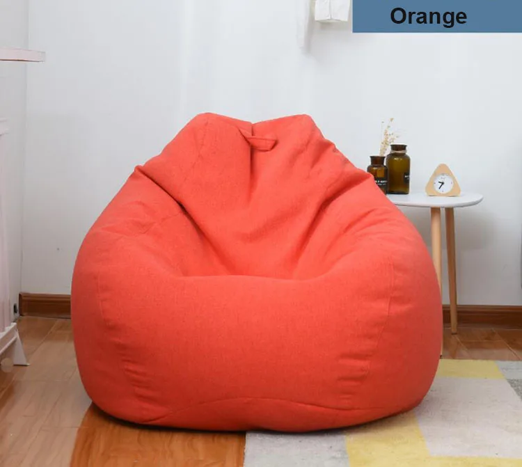 XL(100x120cm) Ленивое покрывало на диван стулья без наполнителя льняная ткань шезлонг сиденье мешок бобов пуф слоеный диван татами гостиная 의자 - Цвет: XL(100x120cm)