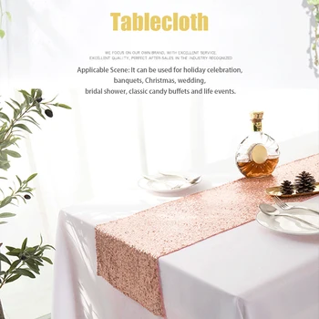 

Easy Clean Glitter Sequin Baby Shower Table Runner Birthday Party Cloth Solid Dustproof Celebration Dining Room Home Decor